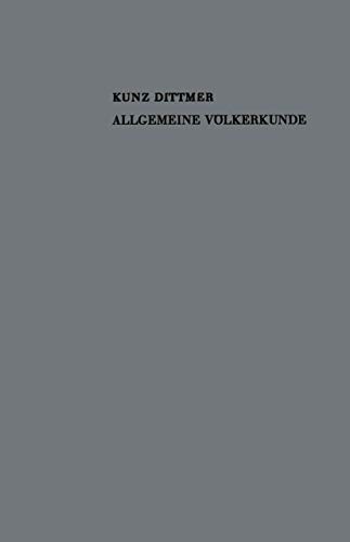 Allgemeine Vlkerkunde Formen und Entwicklung der Kultur [Paperback]