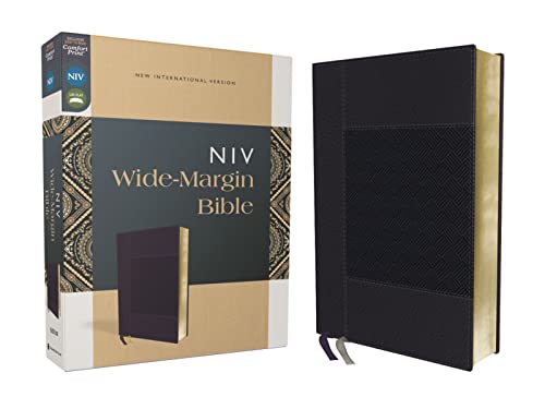 NIV, Wide Margin Bible, Leathersoft, Navy, Red Letter, Comfort Print [Leather / fine bindi]