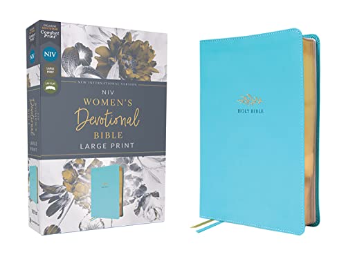 NIV, Women's Devotional Bible, Large Print, Leathersoft, Teal, Comfort Print [Leather / fine bindi]
