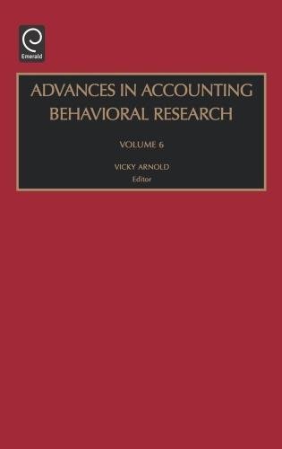 Advances in Accounting Behavioral Research [Hardcover]