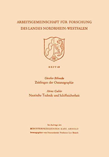 Zeitfragen der Ozeanographie. Nautische Technik und Schiffssicherheit [Paperback]