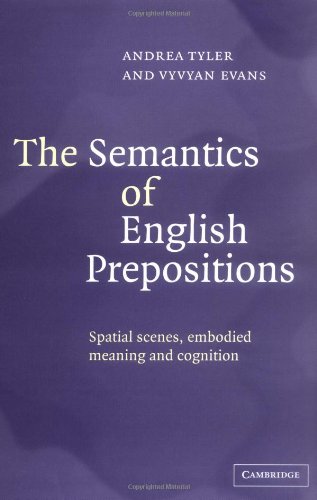The Semantics of English Prepositions Spatial Scenes, Embodied Meaning, and Cog [Hardcover]