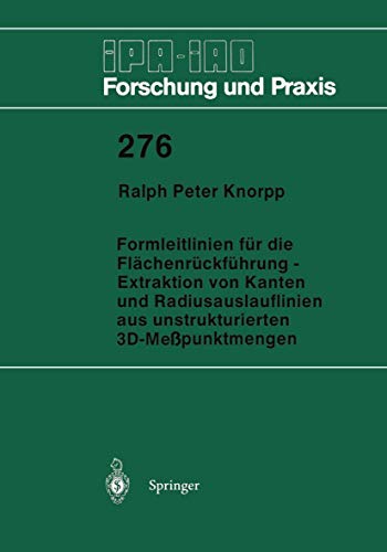 Formleitlinien fr die Flchenrckfhrung  Extraktion von Kanten und Radiusausl [Paperback]
