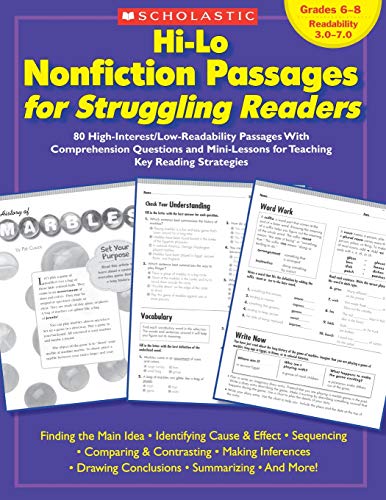 Hi-Lo Nonfiction Passages for Struggling Readers Grades 68 80 High-Interest/L [Paperback]