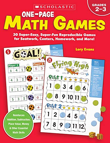 One-Page Math Games 30 Super-Easy, Super-Fun, Reproducible Games for Seatwork,  [Paperback]