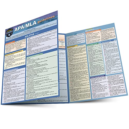 APA/MLA Guidelines - 7th/9th Editions Style Reference for Writing a QuickStudy  [Fold-out book or cha]