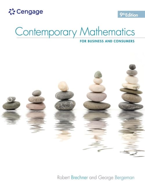 Contemporary Mathematics for Business &amp Consumers, 9th [Paperback]