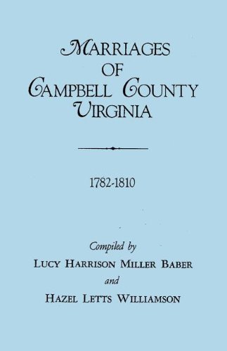 Marriages Of Campbell County, Virginia, 1782-1810 (215) [Paperback]