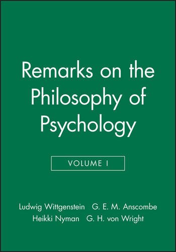 Remarks on the Philosophy of Psychology, Volume 1 [Paperback]