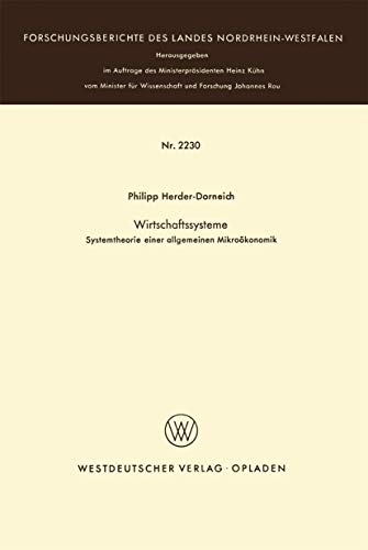 Wirtschaftssysteme Systemtheorie einer allgemeinen Mikrokonomik [Paperback]