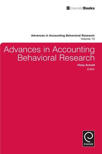 Advances in Accounting in Behavioural Research [Hardcover]