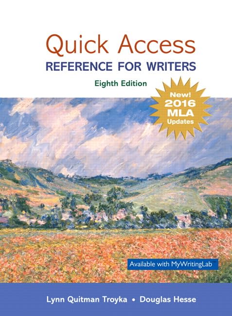Quick Access: Reference for Writers, MLA Update Edition [Paperback]