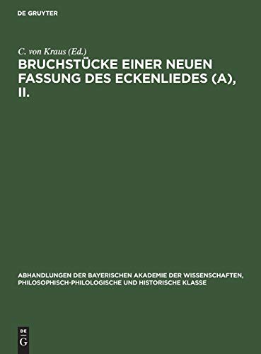 Bruchst&65533cke Einer Neuen Fassung des Eckenliedes (a), II [Hardcover]