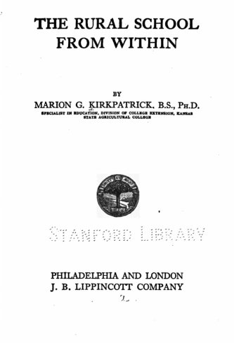 The Rural School From Within [Paperback]