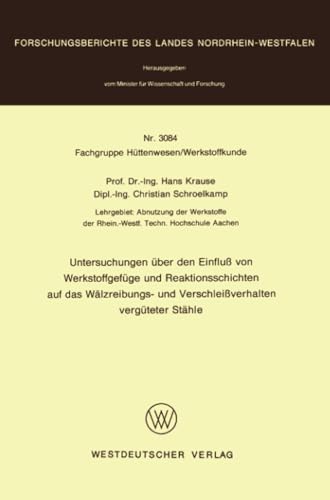 Untersuchungen ber den Einflu von Werkstoffgefge und Reaktionsschichten auf d [Paperback]