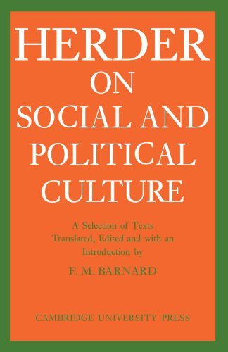 J. G. Herder on Social and Political Culture [Paperback]