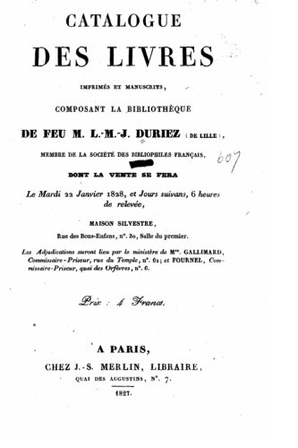 Catalogue Des Livres Imprims Et Manuscrits, Composant La Bibliothque De Feu M. [Paperback]