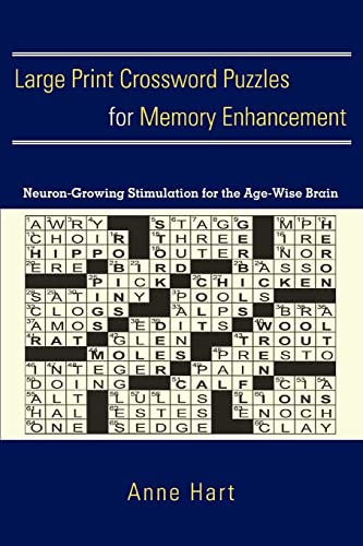 Large Print Crossword Puzzles For Memory Enhancement Neuron-Growing Stimulation [Paperback]