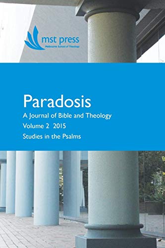 Paradosis Vol. 2 Studies In The Psalms [Paperback]