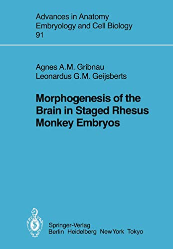 Morphogenesis of the Brain in Staged Rhesus Monkey Embryos [Paperback]