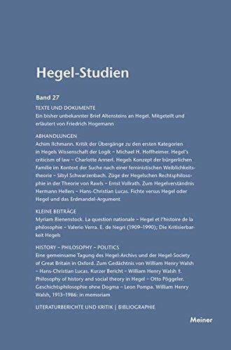 Hegel-Studien Band 27 (1992) (german Edition) [Paperback]