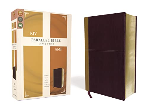 KJV, Amplified, Parallel Bible, Large Print, Leathersoft, Tan/Burgundy, Red Lett [Leather / fine bindi]