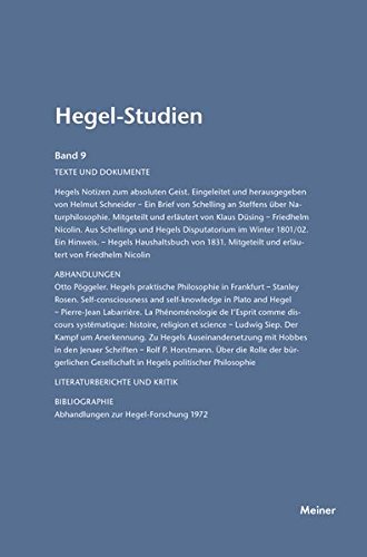 Hegel-Studien Band 9 (1974) (german Edition) [Paperback]