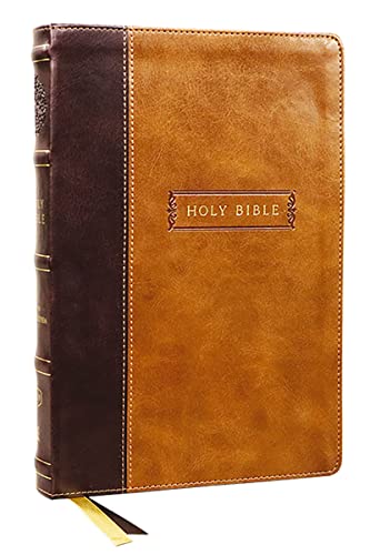 KJV, Center-Column Reference Bible with Apocrypha, Leathersoft, Brown, 73,000 Cr [Leather / fine bindi]