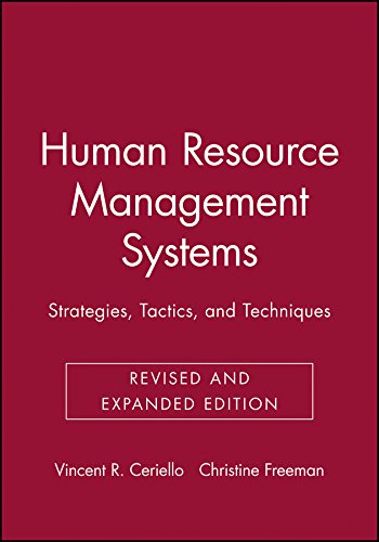 Human Resource Management Systems Strategies, Tactics, and Techniques [Paperback]