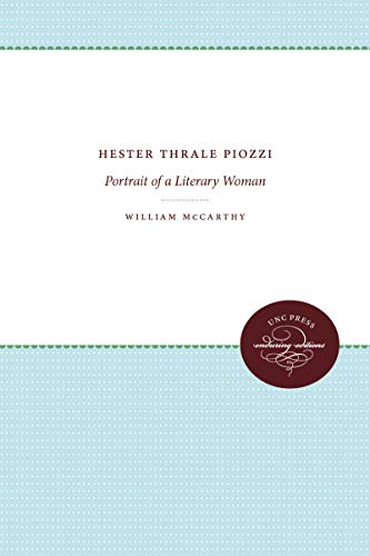Hester Thrale Piozzi Portrait Of A Literary Woman (unc Press Enduring Editions) [Paperback]