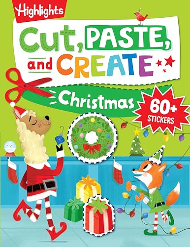 Cut, Paste, and Create Christmas Scissor Skills Activity Book including Christm [Paperback]