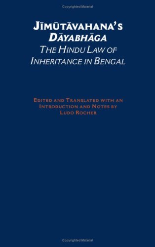 Jimutavahana's Dayabhaga The Hindu Law of Inheritance in Bengal [Hardcover]