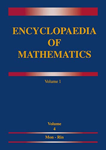 Encyclopaedia of Mathematics MongeAmpre Equation  Rings and Algebras [Paperback]