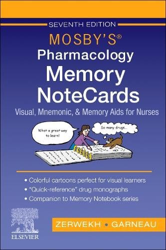 Mosby's Pharmacology Memory NoteCards Visual, Mnemonic, and Memory Aids for Nur [Spiral bound]