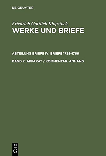 Apparat / Kommentar. Anhang  Briefe 1759-1766 [Hardcover]