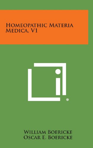 Homeopathic Materia Medica, V1 [Hardcover]