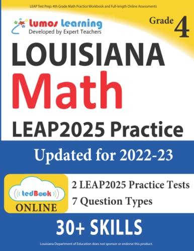 LEAP Test Prep  LEAP Study Guide 4th Grade Math Practice Workbook and Full-Len [Paperback]