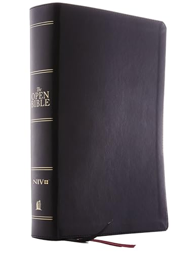 The  NIV, Open Bible, Leathersoft, Black, Red Letter, Comfort Print Complete Re [Leather / fine bindi]