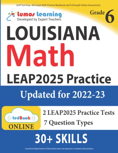 LEAP Test Prep  LEAP Study Guide 6th Grade Math Practice Workbook and Full-Len [Paperback]