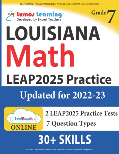 LEAP Test Prep 7th Grade Math Practice Workbook and Full-length Online Assessme [Paperback]