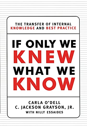 If Only We Knew What We Know The Transfer of Internal Knowledge and Best Practi [Paperback]