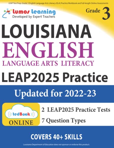 LEAP Test Prep Grade 3 English Language Arts Literacy (ELA) Practice Workbook a [Paperback]