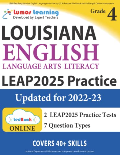 LEAP Test Prep Grade 4 English Language Arts Literacy (ELA) Practice Workbook a [Paperback]