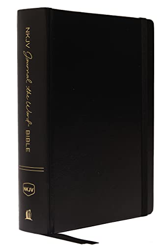 NKJV, Journal the Word Bible, Large Print, Hardcover, Black, Red Letter Reflect [Hardcover]