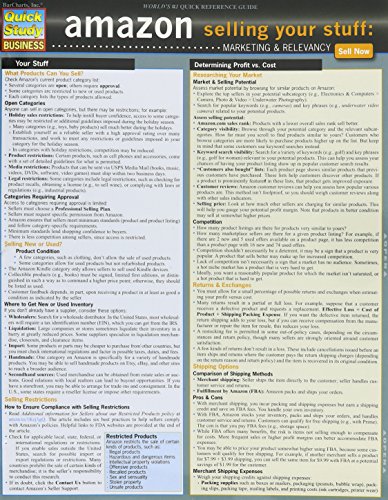 Amazon - Selling Your Stuff Marketing &amp Relevancy [Fold-out book or cha]