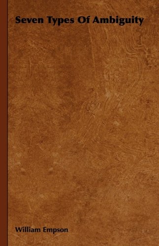 Seven Types Of Ambiguity [Hardcover]