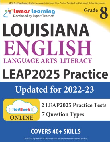 LEAP Test Prep Grade 8 English Language Arts Literacy (ELA) Practice Workbook a [Paperback]