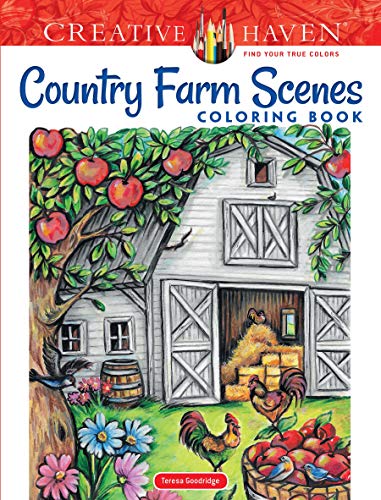Creative Haven Country Farm Scenes Coloring Book [Paperback]