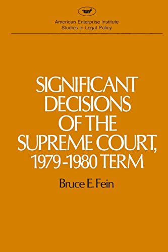 Significant Decisions of the Supreme Court 1979-80 [Paperback]