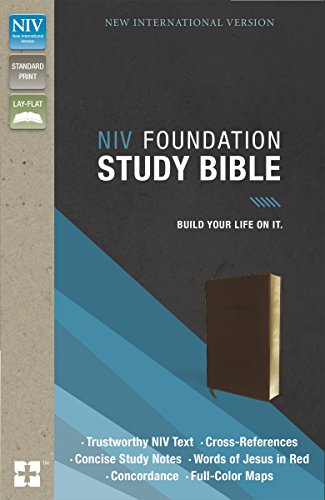 NIV, Foundation Study Bible, Imitation Leather, Brown, Red Letter Edition [Leather / fine bindi]
